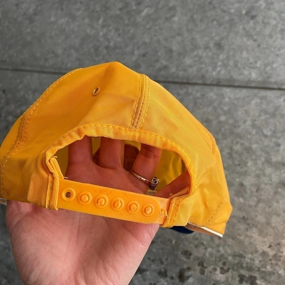 Vintage 80s Napa Auto Parts Racing Embroidered Patch Snapback Hat Yellow Blue - Picture 6 of 11